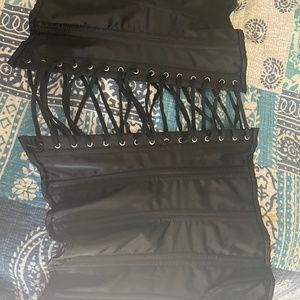 Black Steel Boned lace up Corset